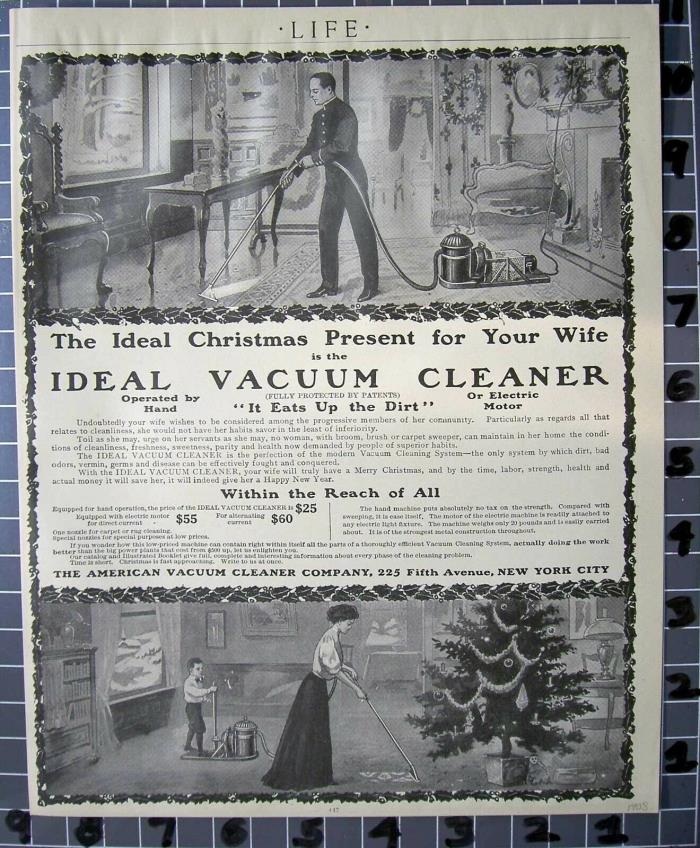 1908 IDEAL VACUUM CLEANER HOME WIFE CHRISTMAS GIFT SUFFRAGE HOUSE  FB069FB069