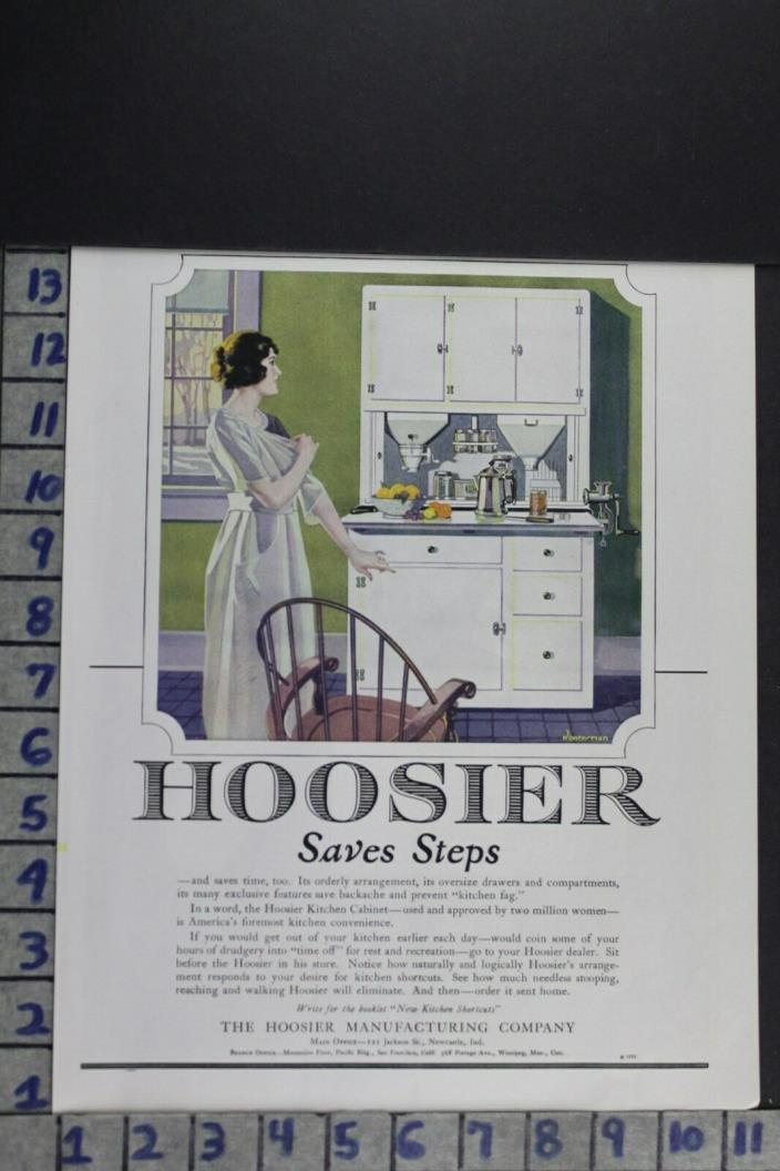 1921 HOUSEHOLD DECOR KITCHEN CABINET COOKING UTENSIL HOOSIER VINTAGE AD EF082