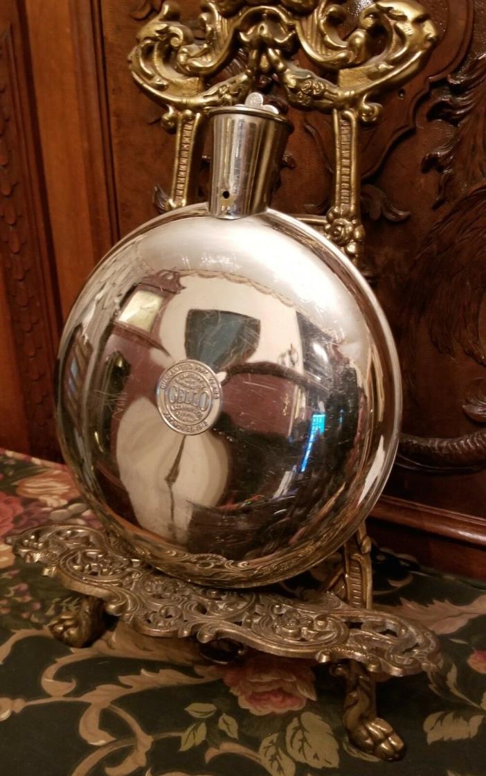 ANTIQUE 1912 CELLO METAL HOT WATER BOTTLE (w/STOPPER)  A.S. CAMPBELL CO. Boston!