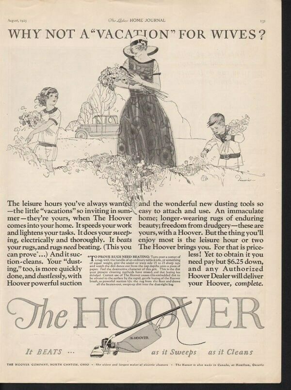 1925 HOOVER VACUUM SWEEPER CARPET RUG CANTON DRESS HOME13531