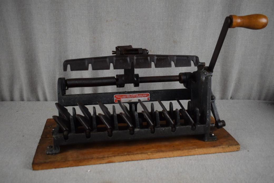 Self Locking Carton Co. Antique Egg Carton Maker  Vintage Farm Item