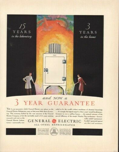 1931 GENERAL ELECTRIC REFRIGERATOR KITCHEN APPLIANCE AD9086
