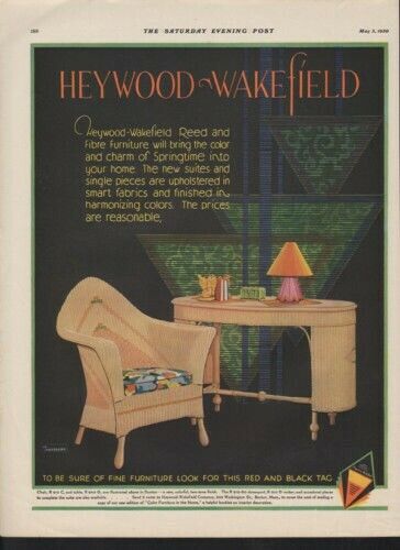 1930 HEYWOOD WAKEFIELD REED FURNITURE HOUSEHOLD DECOR 10722