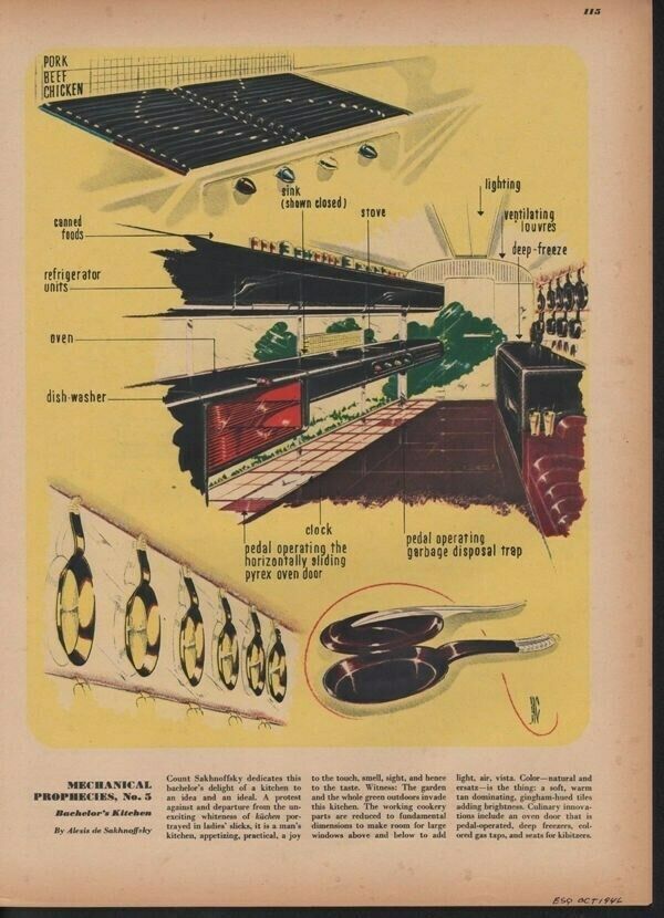 1946 MECHANICAL PROPHECIES NO 5 KITCHEN CHEF BAKE PAN -14866