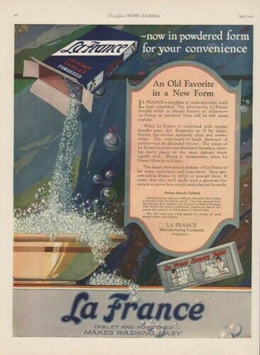 1921 LA FRANCE LAUNDRY SOAP WASH POWDER PHILADELPHIA AD12736