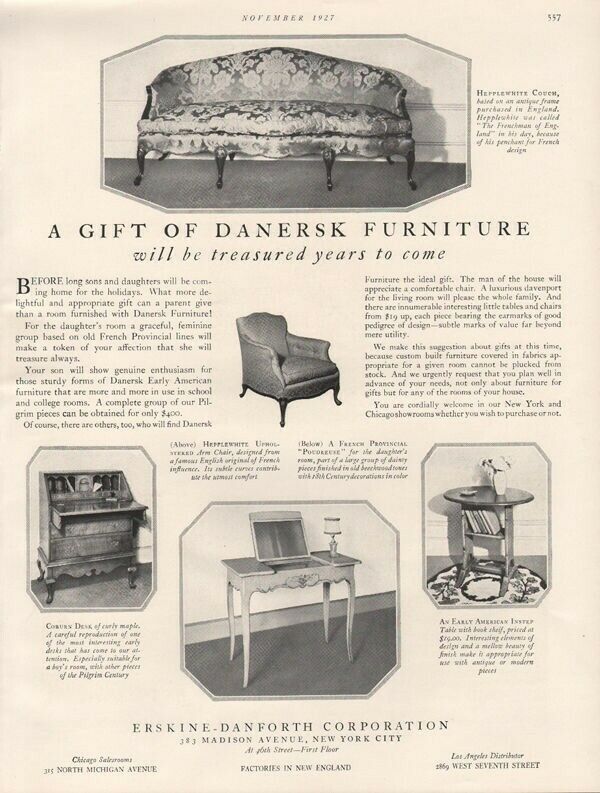 1927 ERSKINE DANERSK FURNITURE CHAIR TABLE DESK COUCH FURNITURE HOME 19062