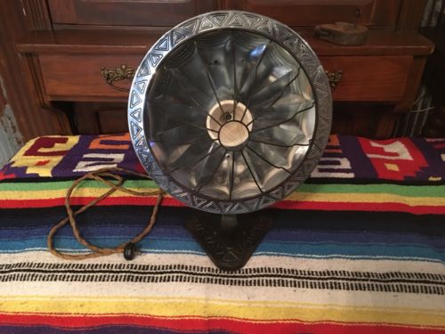 ANTIQUE VINTAGE ELECTRIC HEATER CAST IRON CAGE REFLECTOR PREOWNED WORKS NICE !!!