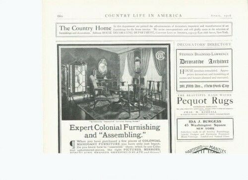 1906 COLONIAL FURNITURE INTERIOR DESIGN CHAIR RUG TABLE12164