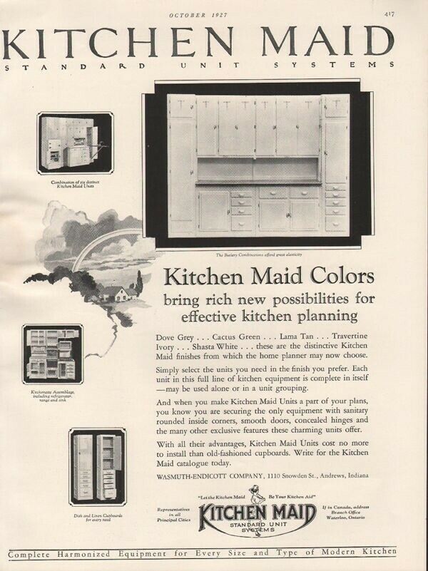 1927 KITCHEN MAID CABINET HOUSE DECOR FURNITURE CLOSET BUTLERY HOME -19053