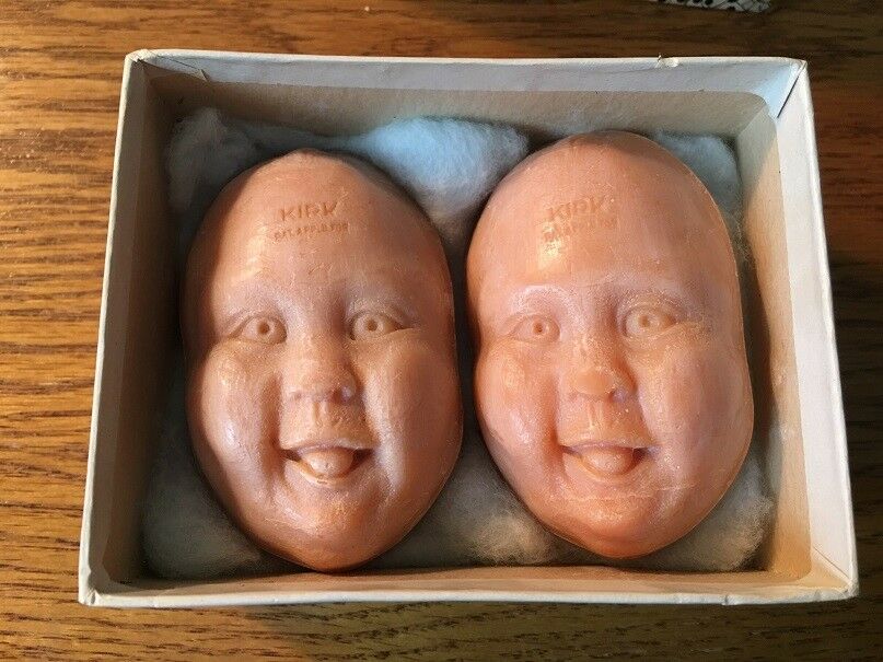 1920's Antique Kirks baby head Soap SCARY