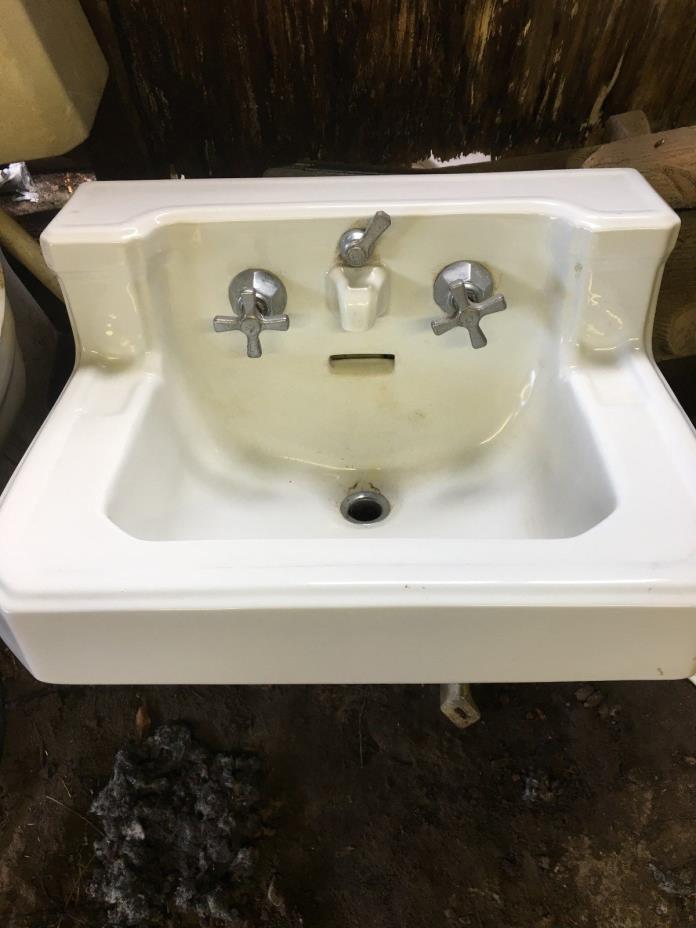Vintage Standard Sink: Porcelain Sink/Faucet: 1932: Original Plumbing Hardware