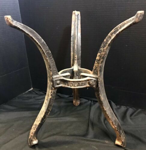 Antique Ideal Mfg. Cast Iron Stand Tripod Stove Pot Kettle Water Heater,  14