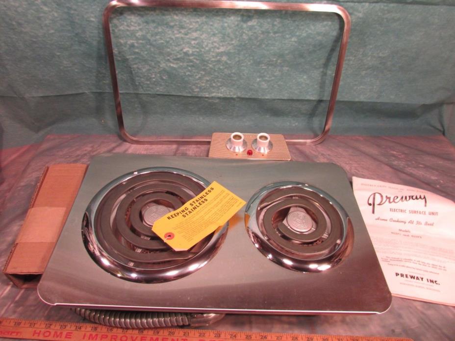 NOS Counterchchef Stanless Steel Cook top stove counter inset 2 burner electric