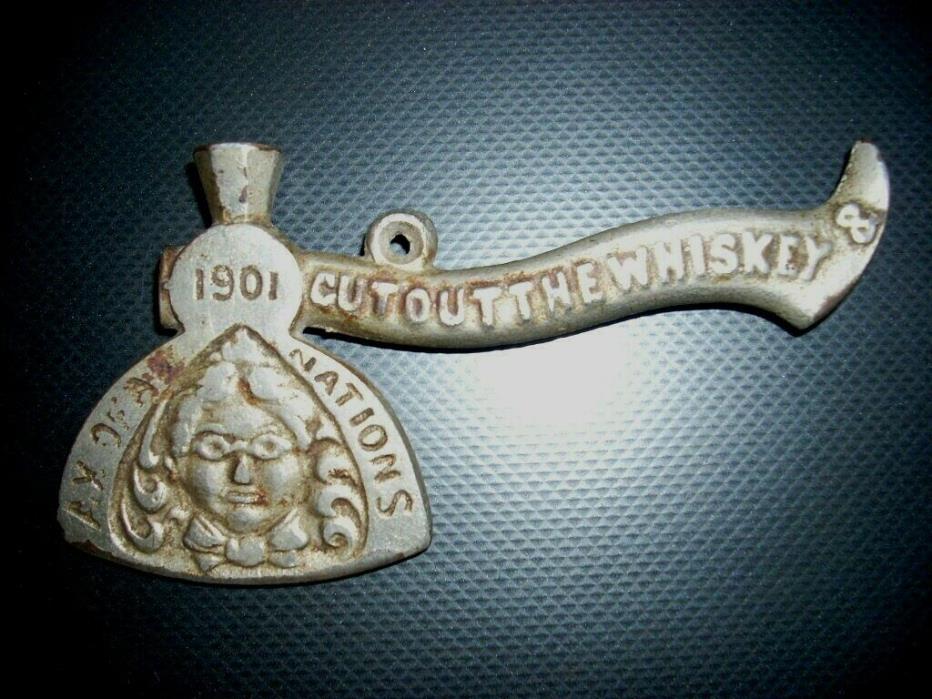Cast Iron 1901 Art Stove Co. Detroit Whiskey PROHIBITION HATCHET Carrie Nation