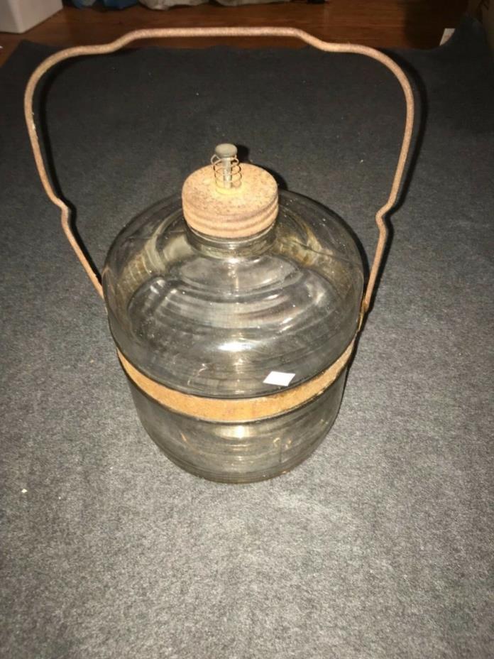 VTG KEROSENE GLASS TANK JUG   for heaters stoves very good cond