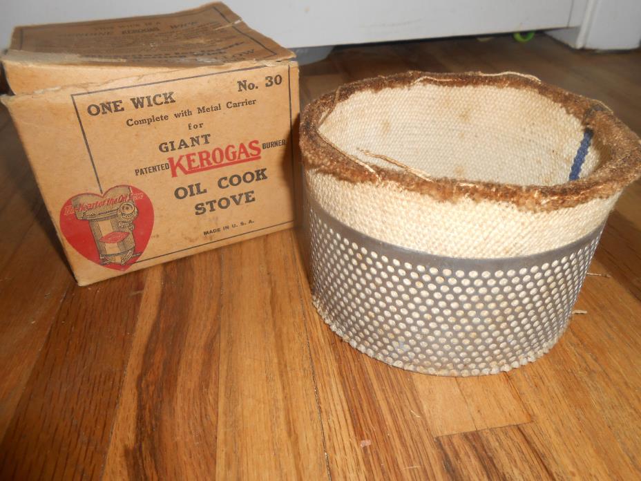 Antique Vintage Kerogas Top Seal Oil Stove #30 Wick in Original Box