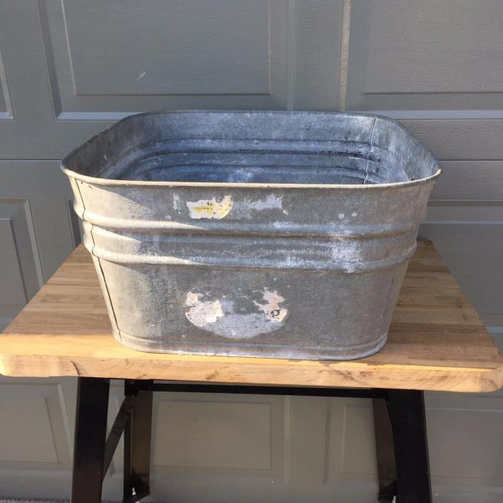 Wheeling Galvanized Single Wash Tub Sink Cooler Flower Pot Planter - Model #63