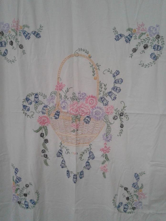 BEAUTIFUL SUMMER SPREAD/BEDSPREAD - FLOWER BASKET - L@@K!