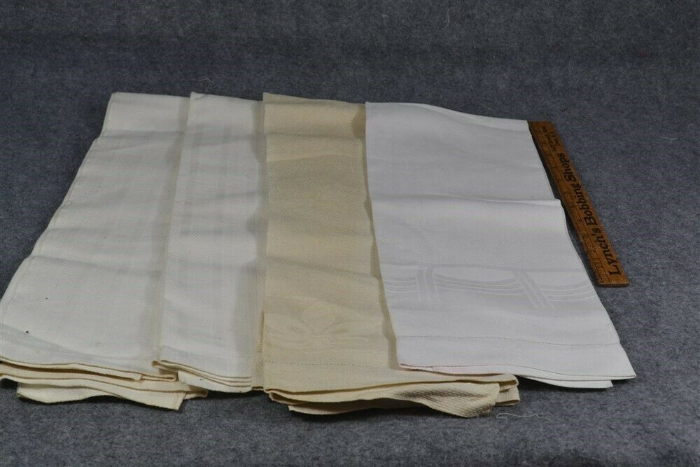 antique huck linen towels Victorian large 34 x 19 in. lot 4 pc