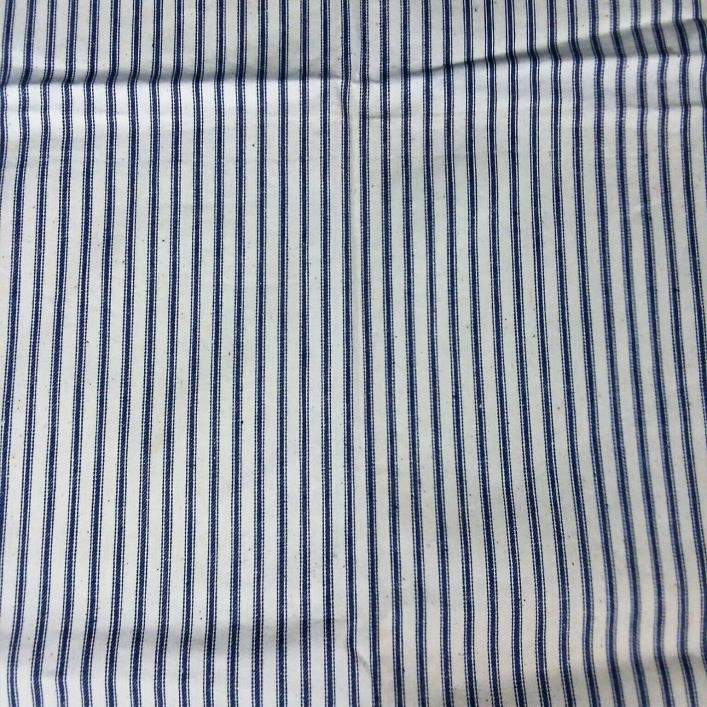 Vintage Blue White Stripe Ticking Fabric 32 x 38