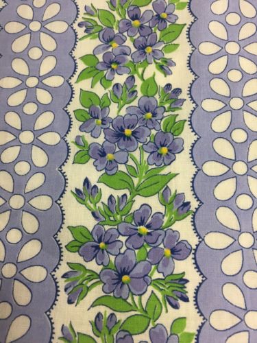 VTG Fabric Forget Me Not 3.5 Yds 35” W Cotton Floral Lavender Purple Quilt New