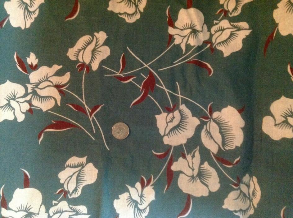 Vintage Fabric Cotton Floral OLD