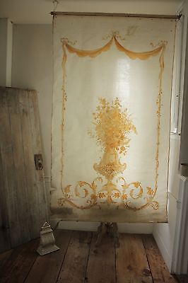 Antique French painted Theater backdrop Neoclassical style c 1890 curtain blind