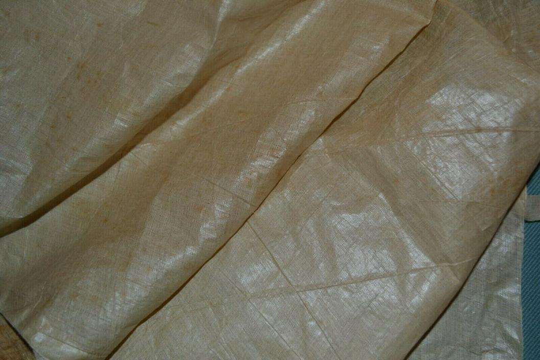 RARE VICTORIAN ERA GLAZED COTTON LINING FABRIC REMNANT FOR DOLLS CLOTHES & HATS
