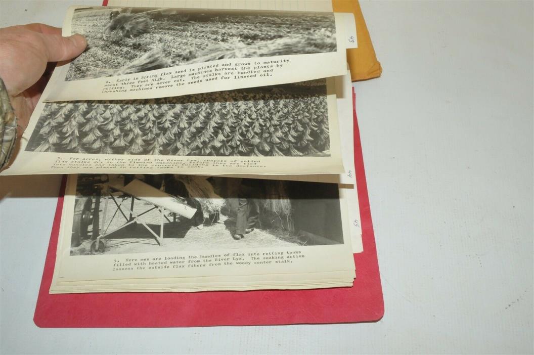 vintage Linen school report with many linen samples and real old photographs