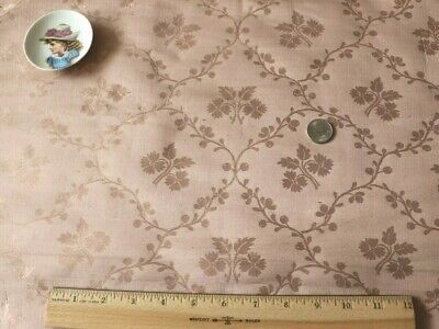 French Antique Lyon Pink Silk Fabric Sample~Floral Frame~L-24