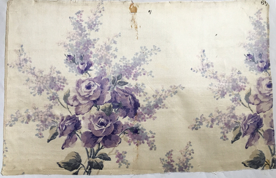 Four 19th Century Silk Printed Floral Fabric