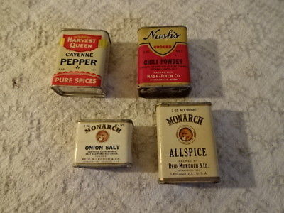 4 OLD KITCHEN TINS  HARVEST QUEEN  NASH  MONARCH