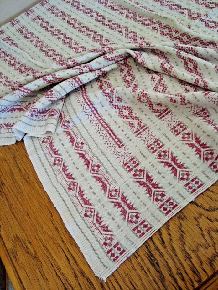 Vintage woven cotton/flax blend card table cloth 42