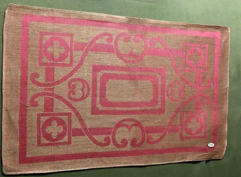 NWT Vintage Five Irish Unbleached & Pink Linen Placemats 19 1/4