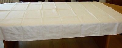 Antique Fine Linen Damask Tablecloth - 80