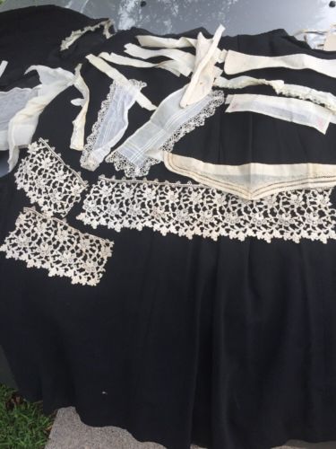 Antique victorian lace collars And Lace Scraps Lot