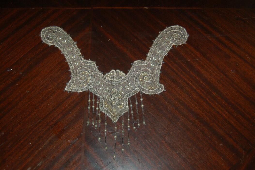 Antique 19th Century Hand Beaded  Collar