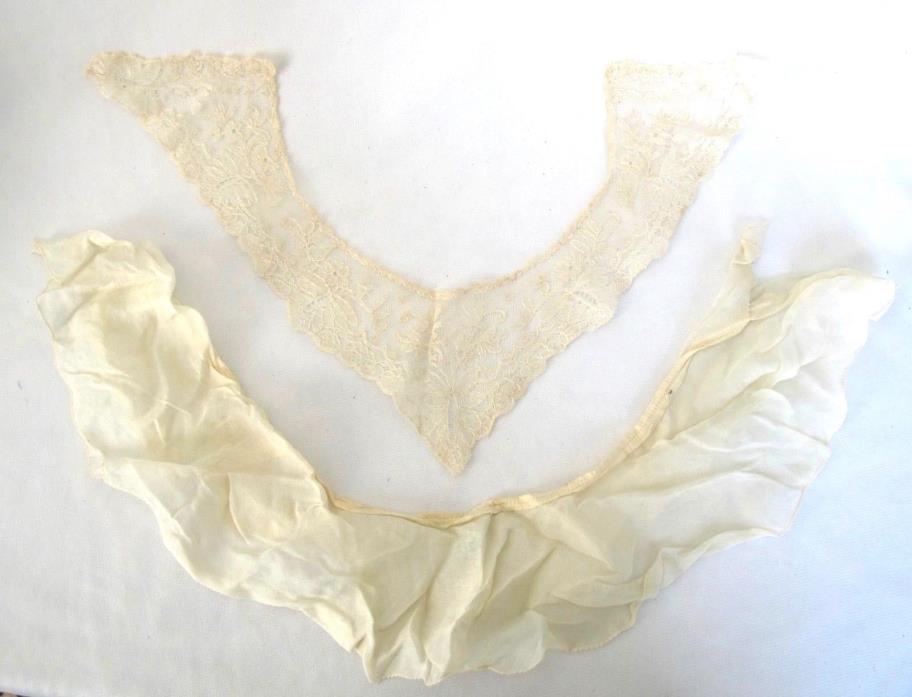 Set of 2 Antique Collars Handmade Lace