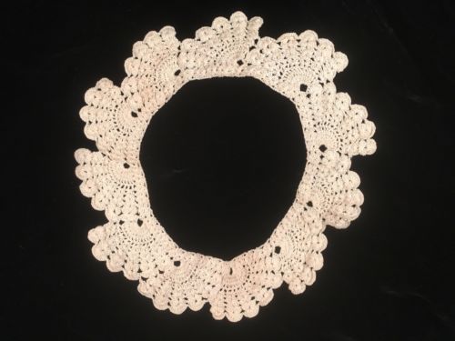 antique ivory crocheted collar