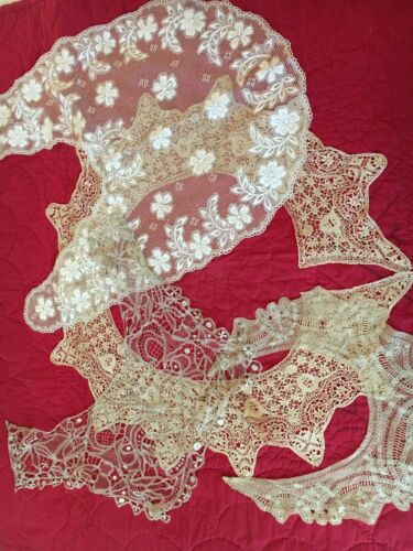 4 Large  Beautiful Victorian Lace Collars
