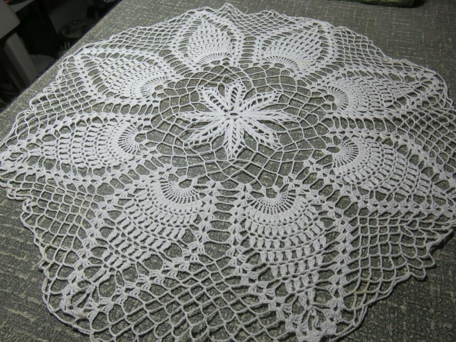 Vintage White Crochet Lace Doily Centerpiece 17