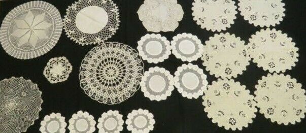 Antique Lace Doilies Lot Crochet Cutwork Embroidered 20 pc Vintage Placemats