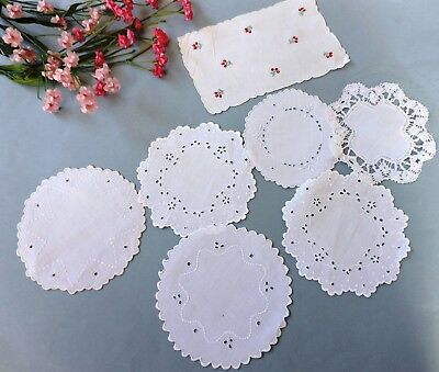 Madeira  Vintage coasters/ doilies with embroidery set of 7