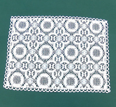 Vintage Filet Lace Doily Placemat White Cotton 11.25x15.5