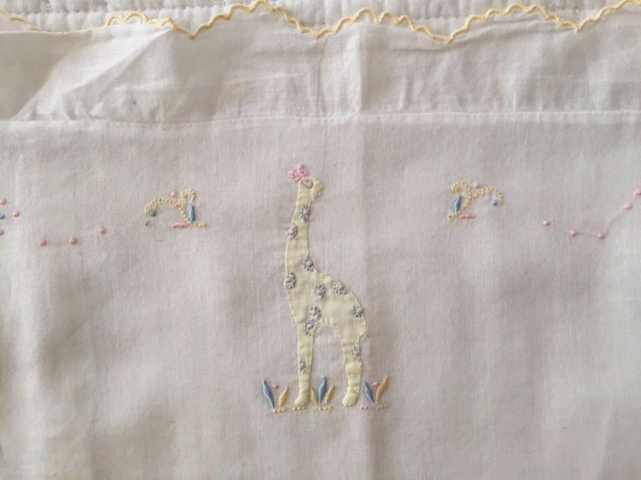 Vintage unique embroidered medium pillow sham giraffe for baby/child's room
