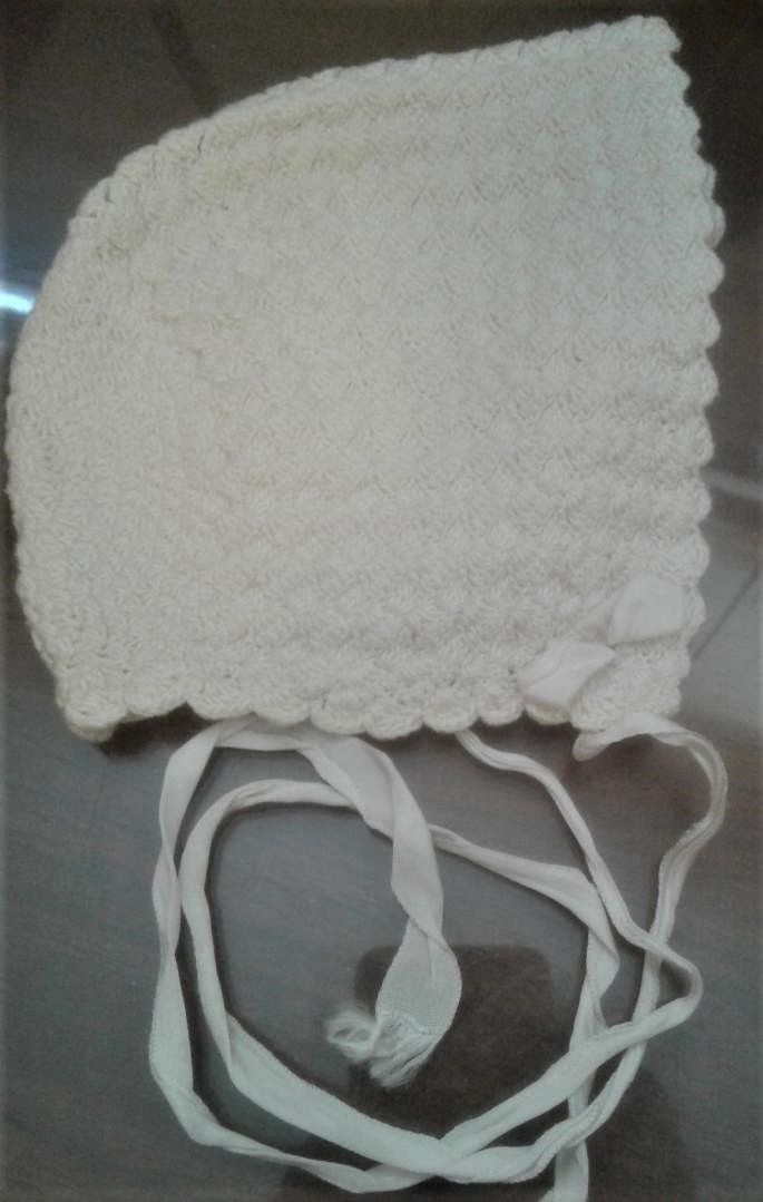Antique Baby Bonnet - White