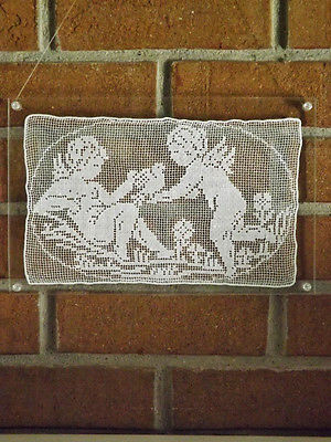 ANTIQUE CHERUBS in Acrylic Frame with Transparent Acrylic BOLTS & NUTS