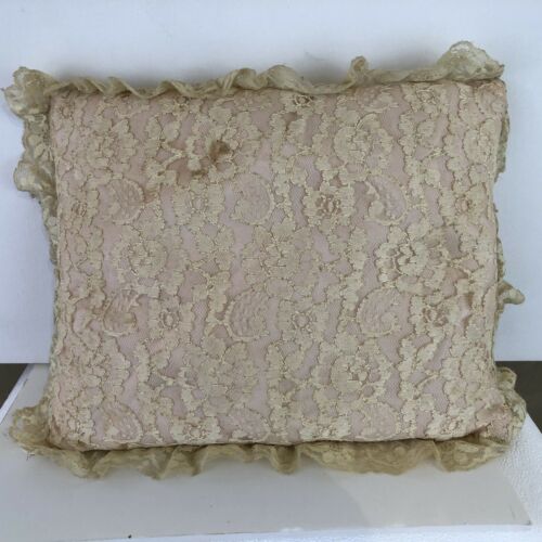 Antique Pink Chantilly Lace Pillow
