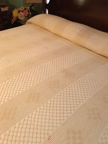 Vintage Rare Hand-Crocheted Tablecloth/Bedspread Perfection Personified Large