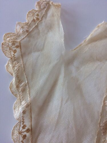 Antique Lace Net Scrap Victorian Edwardian French Doll Bonnet Sew Blythe
